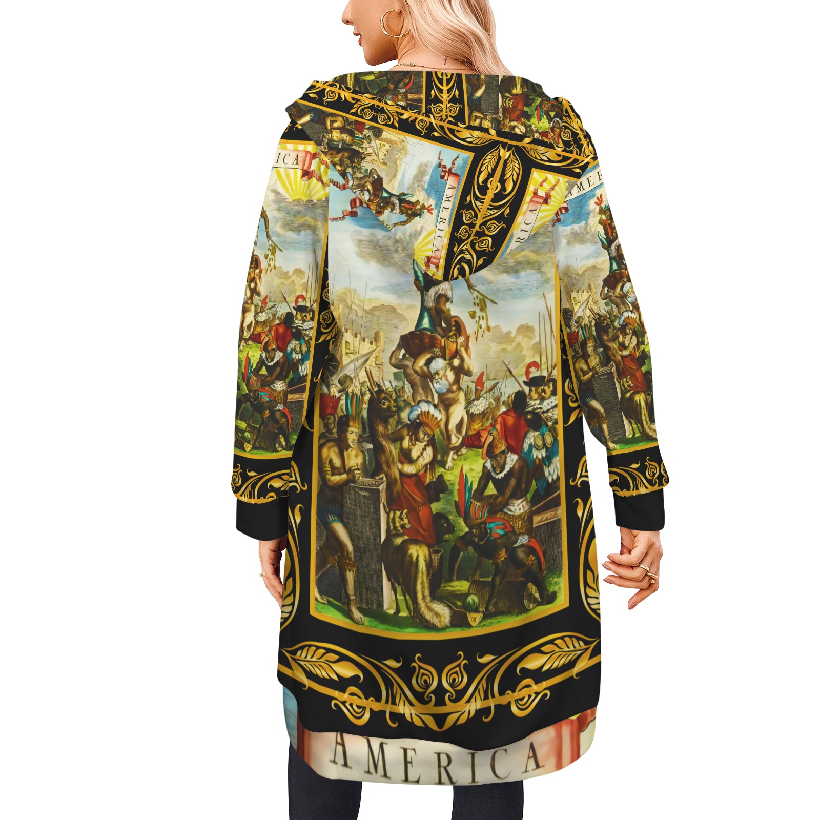 America Exclusive Coat Long Hooded Coat