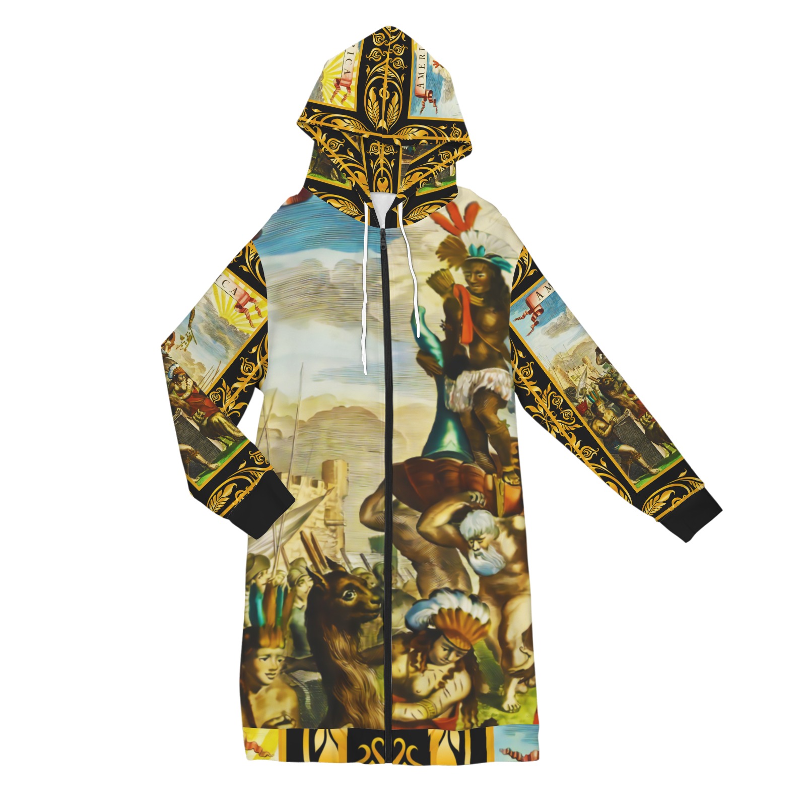 America Exclusive Coat Long Hooded Coat