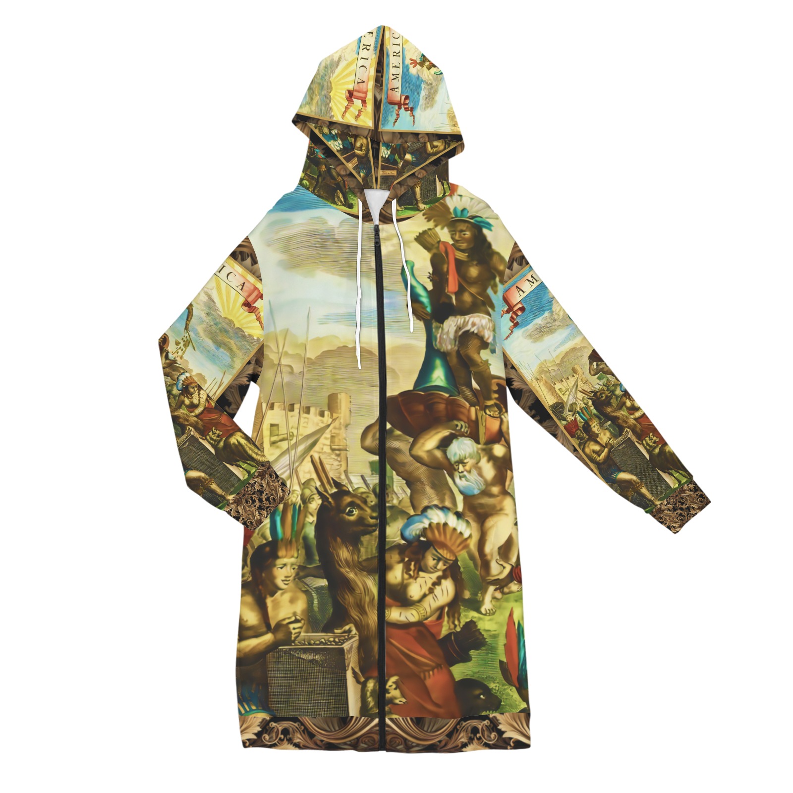 America Exclusive Coat Long Hooded Coat