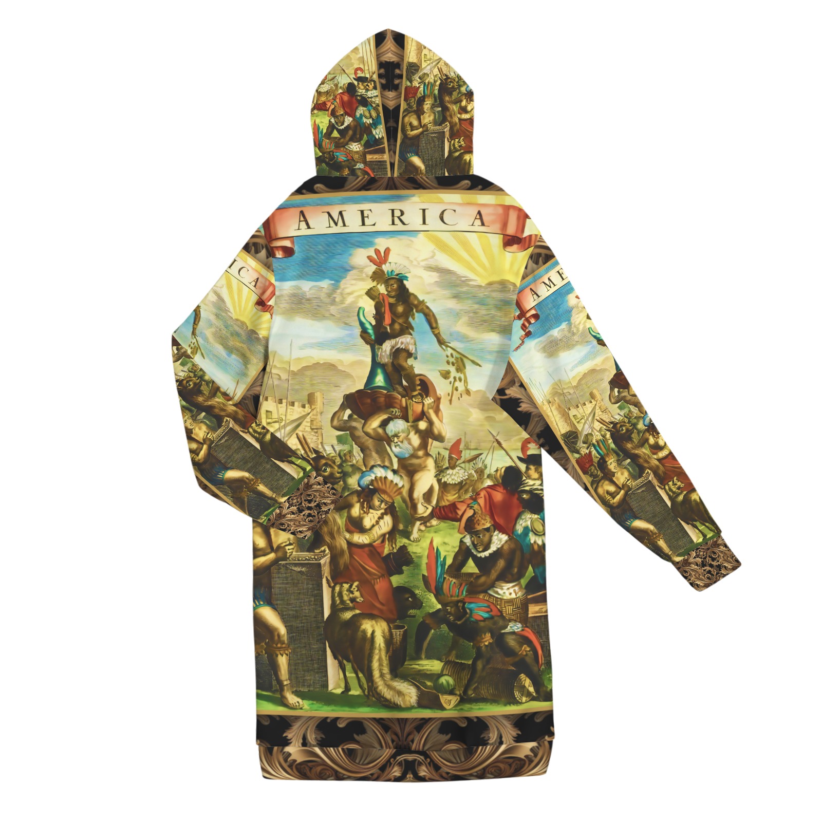 America Exclusive Coat Long Hooded Coat