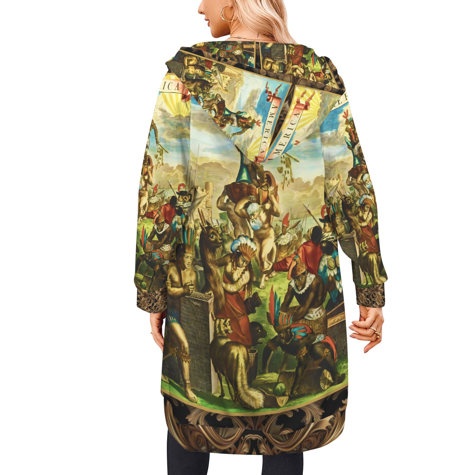 America Exclusive Coat Long Hooded Coat